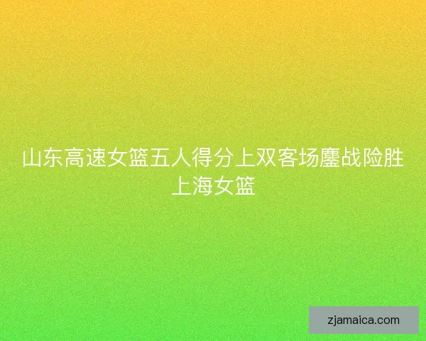 山东高速女篮五人得分上双客场鏖战险胜上海女篮