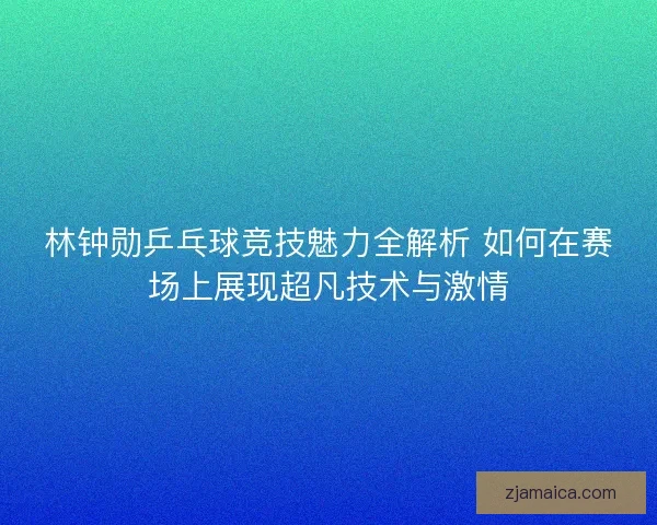 林钟勋乒乓球竞技魅力全解析 如何在赛场上展现超凡技术与激情