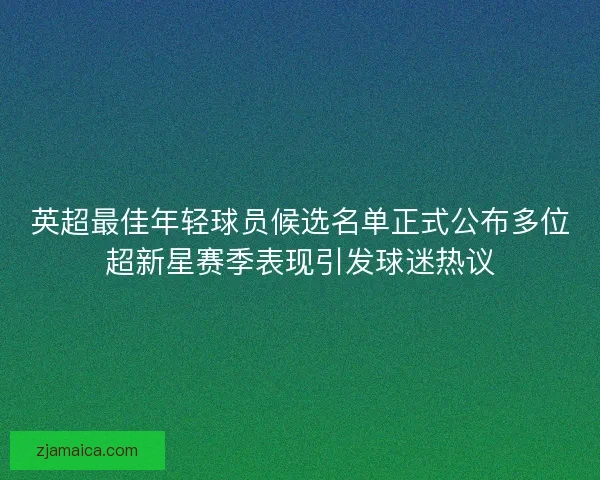 英超最佳年轻球员候选名单正式公布多位超新星赛季表现引发球迷热议